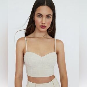 Sincerely Jules Women’s Light Cream Crop Top Small